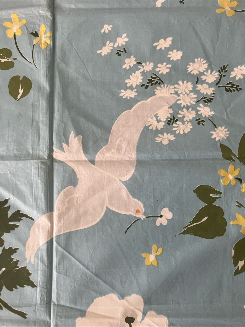 Vintage deadstock Kent Bragaline fabric sample pink floral polished cotton 70s